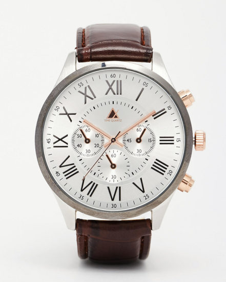 Watch Faux Leather Strap