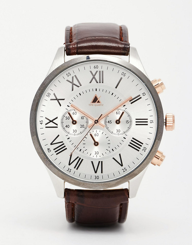 Watch Faux Leather Strap