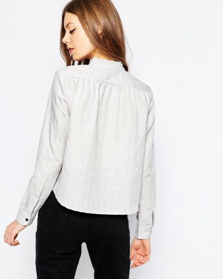 Shirt With Frill Neck