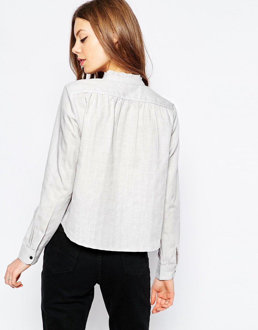 Shirt With Frill Neck